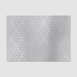 Champaign Silver Gray Metallic Chevron Art Deco Tissue Paper