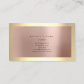 Champaigne Gold Frame Blush Rose Gold Minimal Business Card (Back)