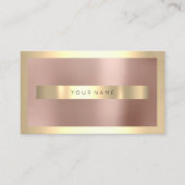 Champaigne Gold Frame Blush Rose Gold Minimal Business Card (Front)