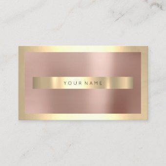 Champaigne Gold Frame Blush Rose Gold Minimal Business Card | Zazzle