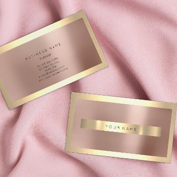 Champaigne Gold Frame Blush Rose Gold Minimal Business Card by luxury_luxury at Zazzle