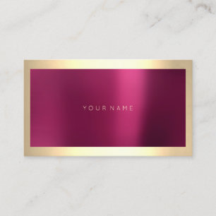 Champaigne Gold Frame Metallic Burgundy Minimal Business Card