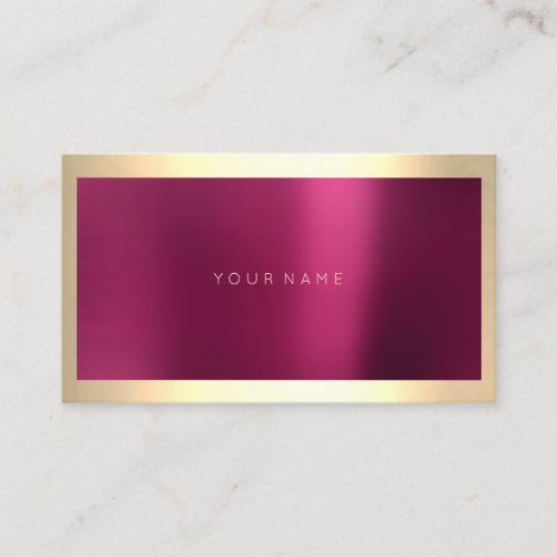 Champaigne Gold Frame Metallic Burgundy Minimal Business Card