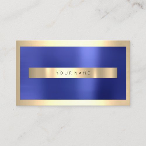 Champaigne Gold Frame Metallic Indigo Blue Minimal Business Card