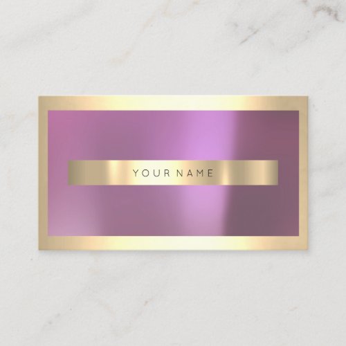 Champaigne Gold Frame Metallic Rose Pink Minimal Business Card