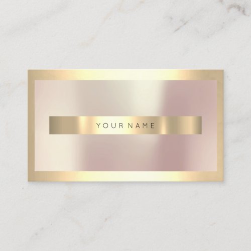 Champaigne Gold Frame Pearly Rose Gold Minimal Business Card