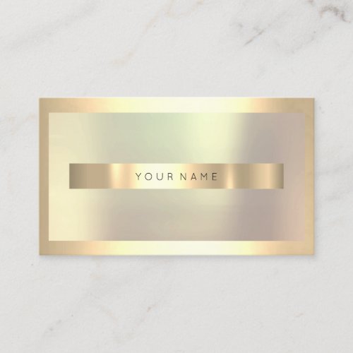 Champaigne Gold Frame Pearly Rose Gold Minimal Business Card