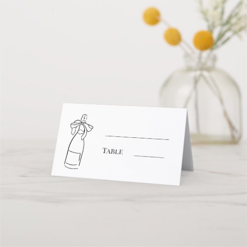 Champange bottle hand-drawn party place card