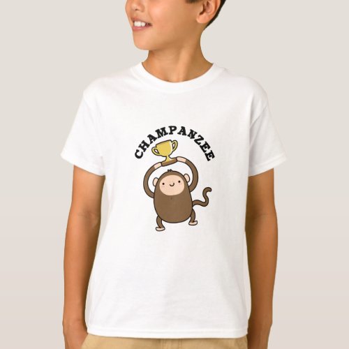 Champanzee Funny Champion Chimpanzee Pun T_Shirt