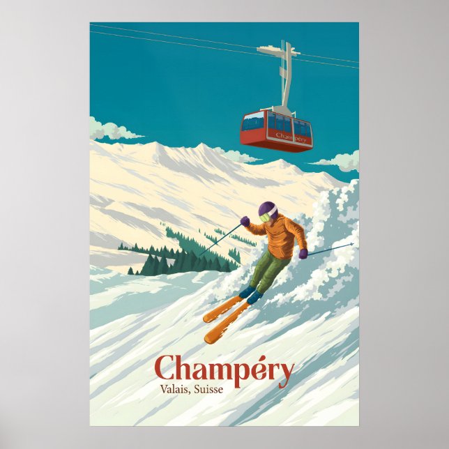 Champery Ski Resort Travel Poster (Front)