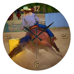 Barrel Racer Racing Horse Equestrian Western Rodeo Girl Sign Art Wall Clock #58 