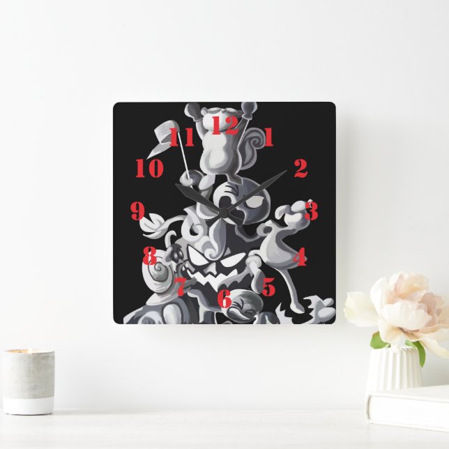 Champion By Squid Fear City Square Wall Clock (Home)