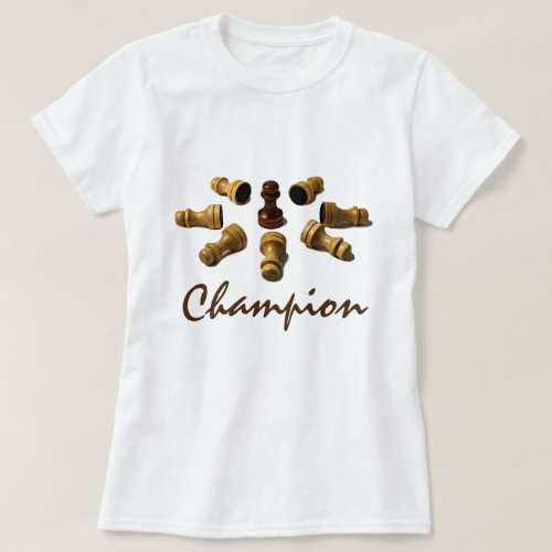 Champion chess pawns funny customizable T_Shirt