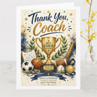 Champion Coach Thank You Trophy Card