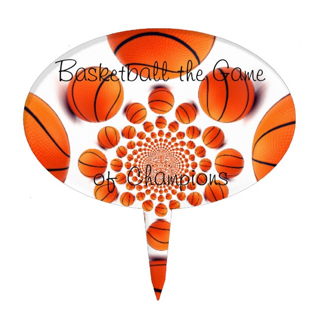 Champion Court Vision:  Basketball Game of Champs Cake Topper (Front)