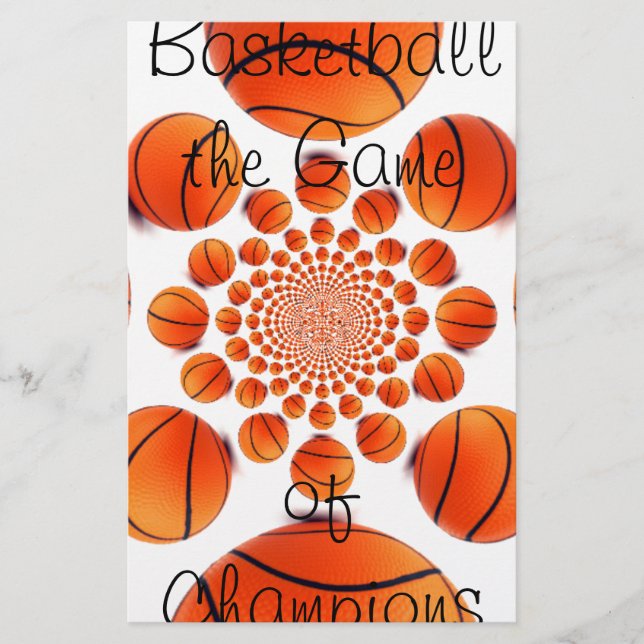 Champion Court Vision:  Basketball Game of Champs Stationery (Front)