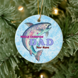 Champion Fishing Dad Ceramic Ornament