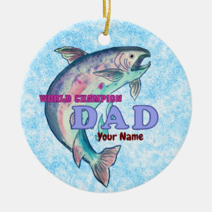 Champion Fishing Dad Ceramic Ornament
