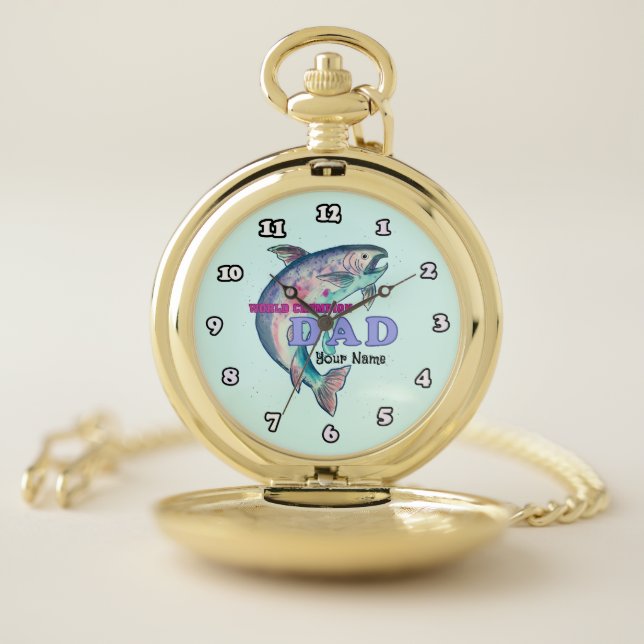 Champion Fishing Dad  Pocket Watch (Inside)