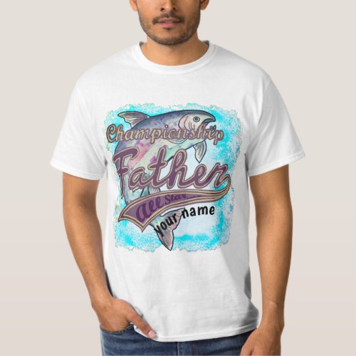 Champion Fishing Father custom name T_Shirt