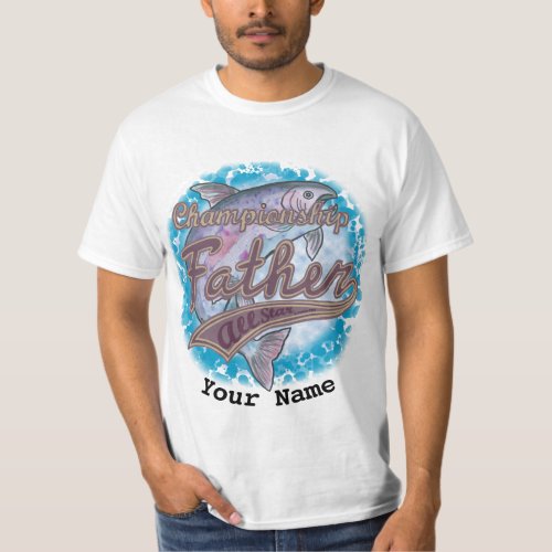 Champion Fishing Father custom name T_Shirt