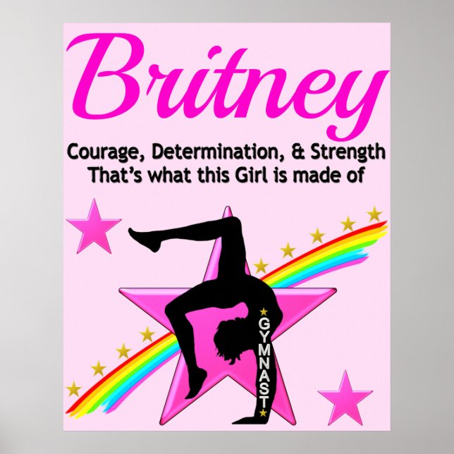 CHAMPION GYMNASTICS GIRL PERSONALIZED  POSTER (Front)