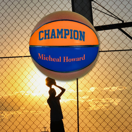 Champion In Dark Blue And Orange Basketball