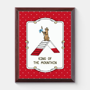 Champion king of the mountain dog agility funny award plaque