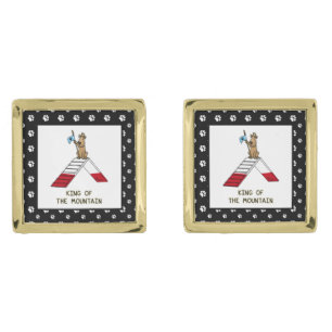 Champion king of the mountain dog agility funny cufflinks