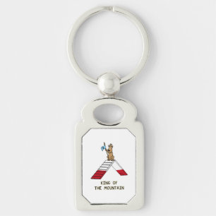 Champion king of the mountain dog agility funny keychain