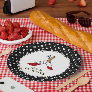 Champion king of the mountain dog agility funny paper plates