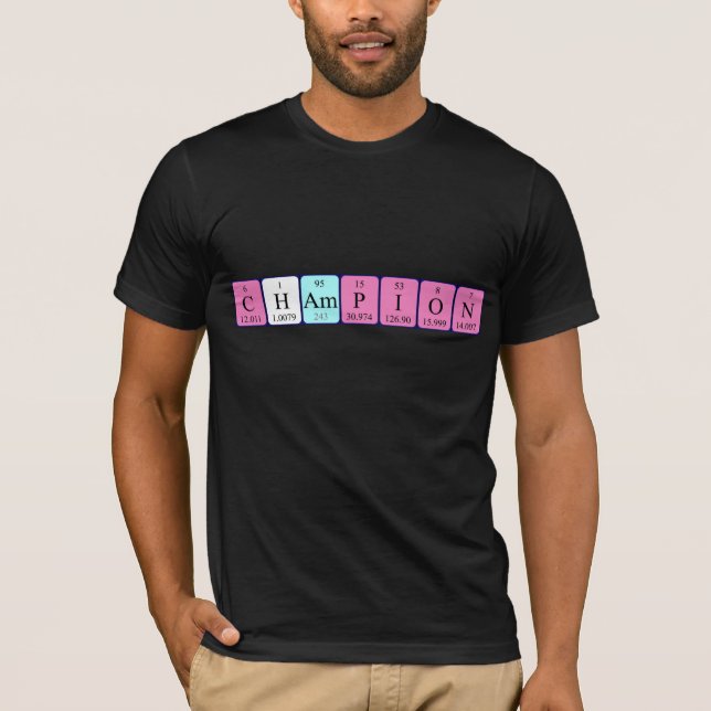 Champion periodic table name shirt (Front)