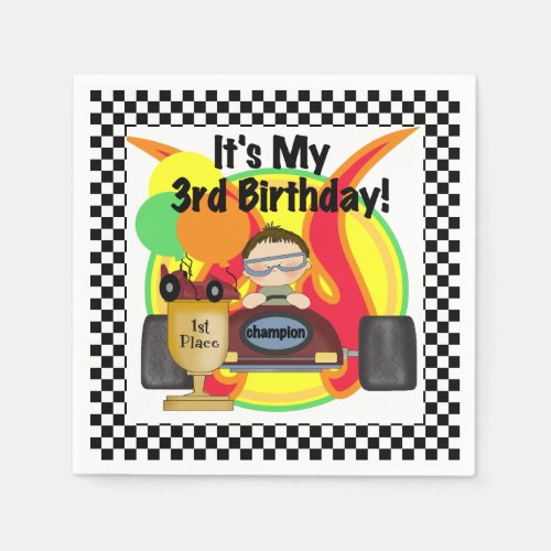 Champion Racing Car 3rd Birthday Paper Napkins