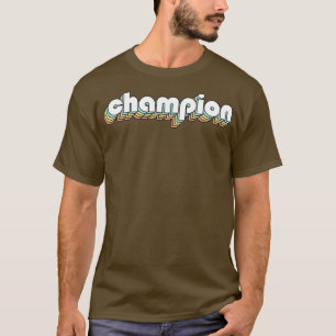 Champion Retro Rainbow Typography Faded Style T-Shirt