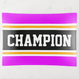CHAMPION Sporty Bright Pink Black Orange Stripes Trinket Tray
