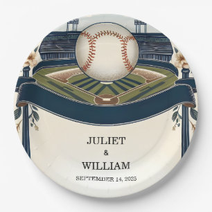 Champion Team Ball Field Pitch Baseball Wedding Paper Plates