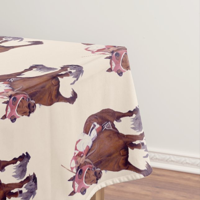 Champion Thoroughbred Race Horse Wins Tablecloth (In Situ)