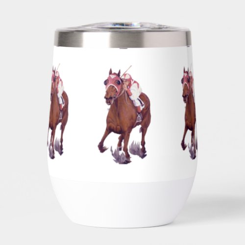 Champion Thoroughbred Race Horse Wins Thermal Wine Tumbler