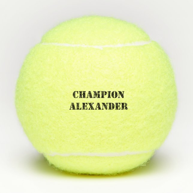 Champion with customizable name tennis balls (Front)