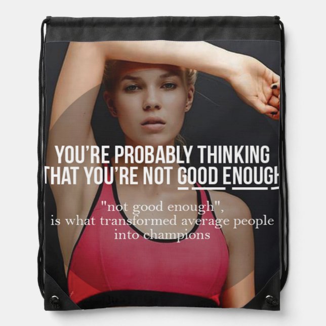 CHAMPION - Women's Workout Motivational Drawstring Bag (Front)