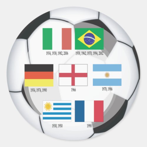Champions of  World Cup Classic Round Sticker