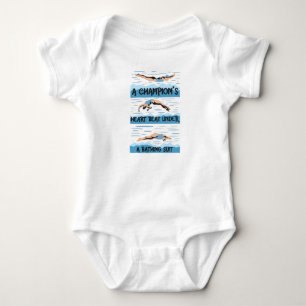 Champions Swimmer - Bathing Suit Baby Bodysuit