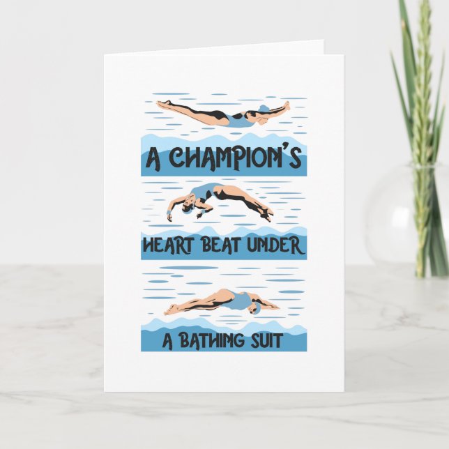 Champions Swimmer - Bathing Suit Card (Front)