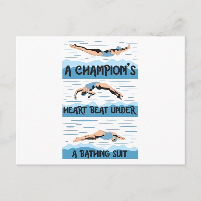 Champions Swimmer - Bathing Suit Postcard (Front)