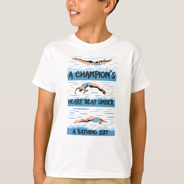 Champions Swimmer - Bathing Suit T-Shirt (Front)