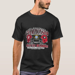 Championship 2023 Alabama V Georgia Football Black T-Shirt