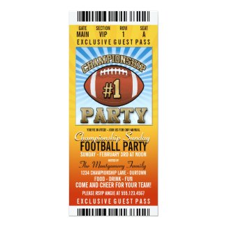 Championship Sunday Football Party Invitation Card