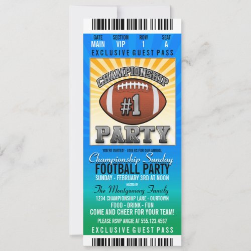 Championship Sunday Football Party Announcements
