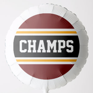 CHAMPS Bold Deep Red Black Orange Racing Stripes Balloon
