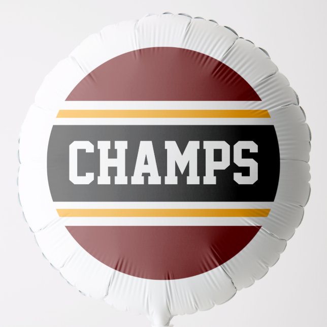 CHAMPS Bold Deep Red Black Orange Racing Stripes Balloon (Front)
